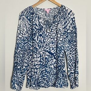 Lilly Pulitzer | Indigo Willa Tunic Blouse